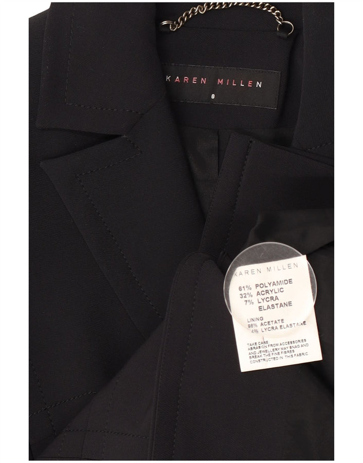 Jachetă blazer pentru femei Karen Millen, cu 2 nasturi, UK 8, poliamidă neagră mică