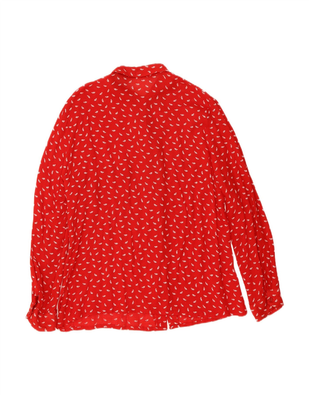 LOUIS LONDON Womens Abstract Pattern Shirt EU 44 XL Red Viscose