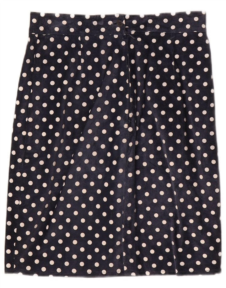 Fusta Dreaptă Vintage Femei W28 Medium Bleumarin Buline