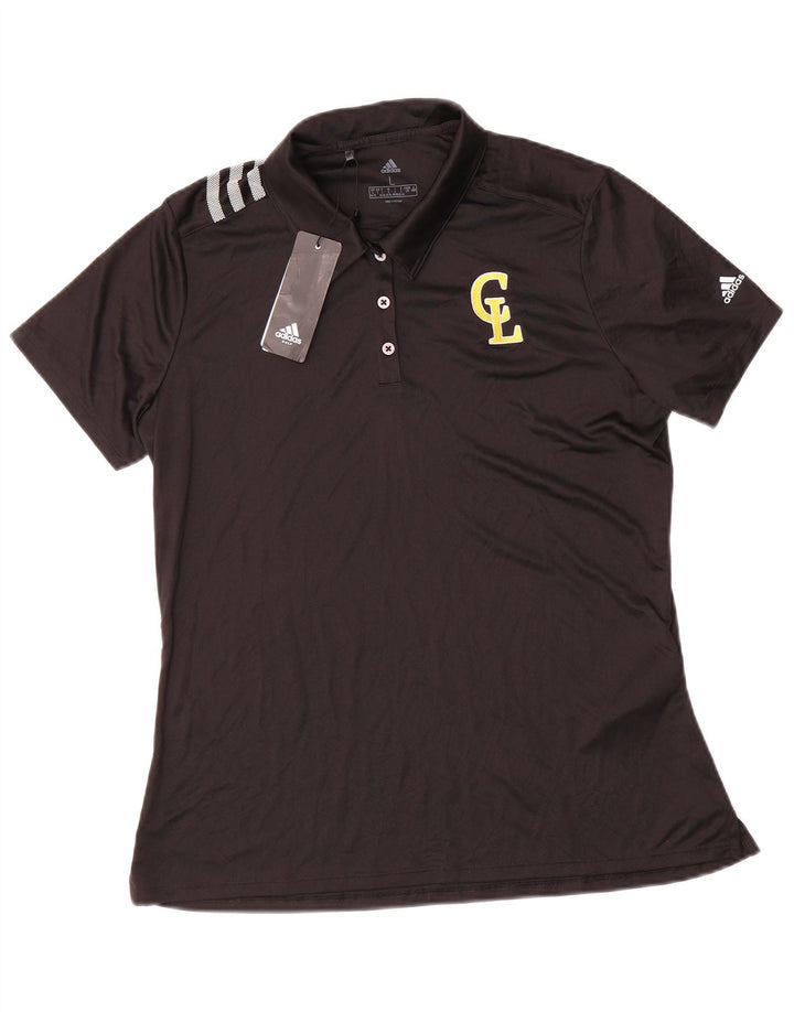 Tricou polo Adidas pentru femei Marea Britanie 16/18 Poliester negru mare