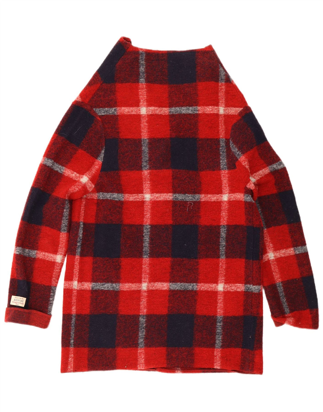 Pulover cardigan pentru femei Woolrich UK 10 Lână carouri roșie mici