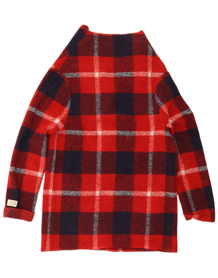 Pulover cardigan pentru femei Woolrich UK 10 Lână carouri roșie mici