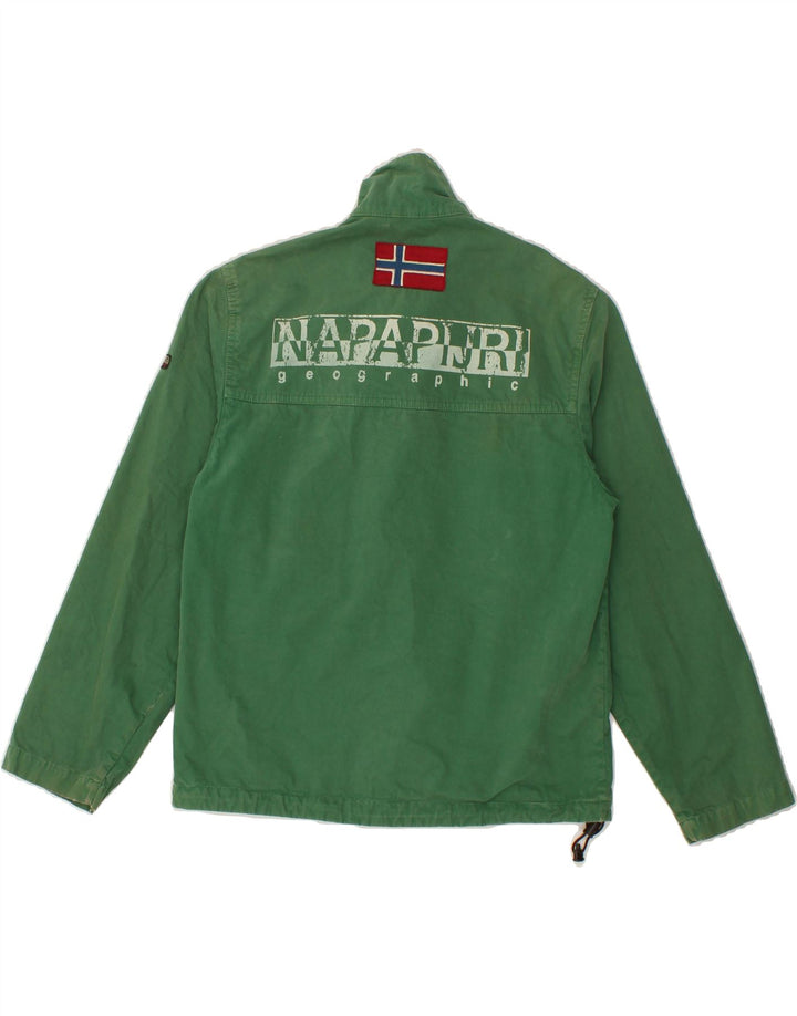 NAPAPIJRI Boys Graphic Bomber Jacket 11-12 Years Green Cotton Vintage Napapijri and Second-Hand Napapijri from Messina Hembry 