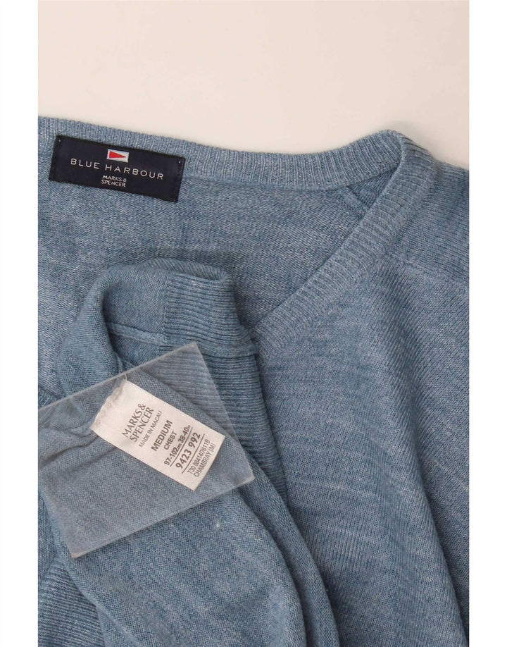 Pulover Marks & Spencer pentru bărbați, Blue Harbour, cu decolteu în V, acrilic mediu