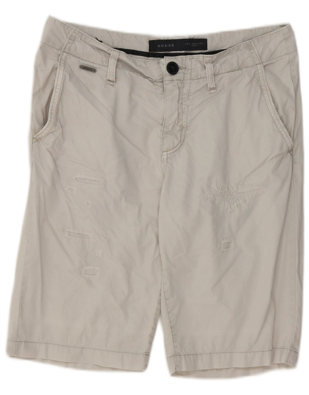 Pantaloni scurți chino distressed Guess pentru bărbați W29, bumbac gri mic