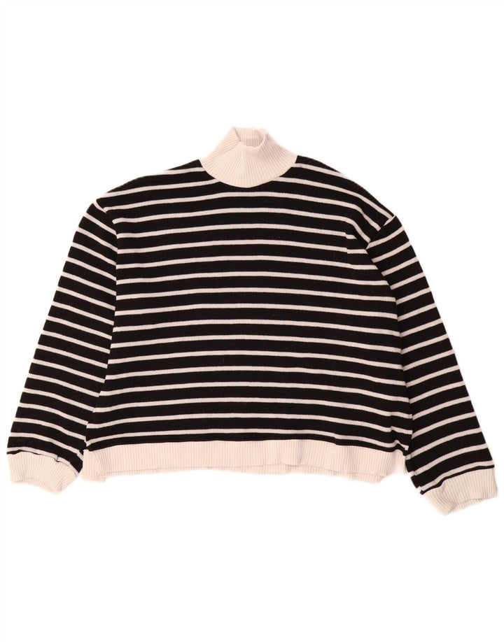 Pulover pentru femei cu gât țestoasă Zara UK 14 Medium Black Dunge
