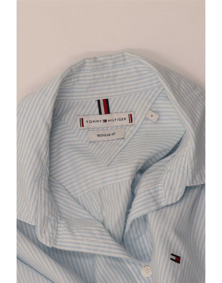 Cămașă Tommy Hilfiger pentru femei, cu tăiere obișnuită, US 4 Small Blue Pinstripe
