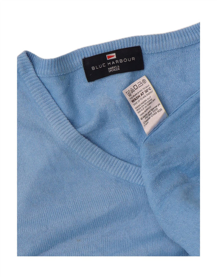 Marks & Spencer Pulover cu decolteu în V Blue Harbour pentru bărbați, acrilic mare