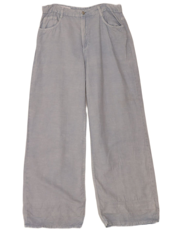 Pantaloni casual pentru femei Zara cu picioare late EU 40 Mediu L30 L32 Albastru In