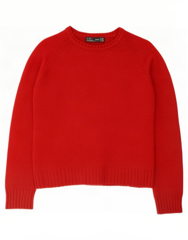 Pulover pentru damă Zara, cu gât roșu, mare, acrilic, UK 16