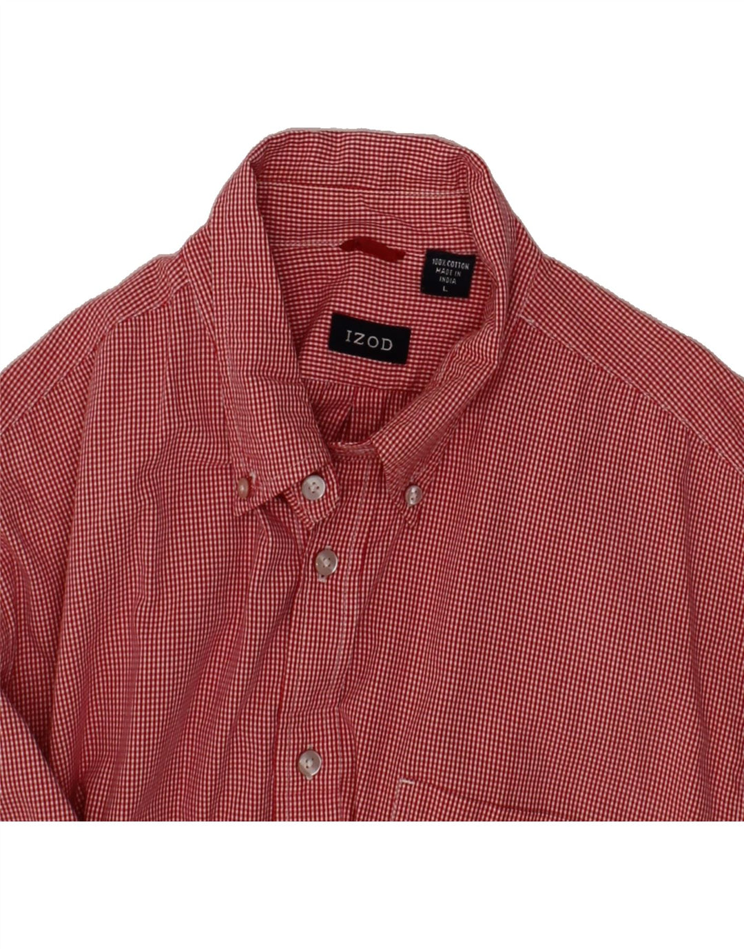 IZOD Mens Shirt Large Red Check Cotton Vintage Izod and Second-Hand Izod from Messina Hembry 