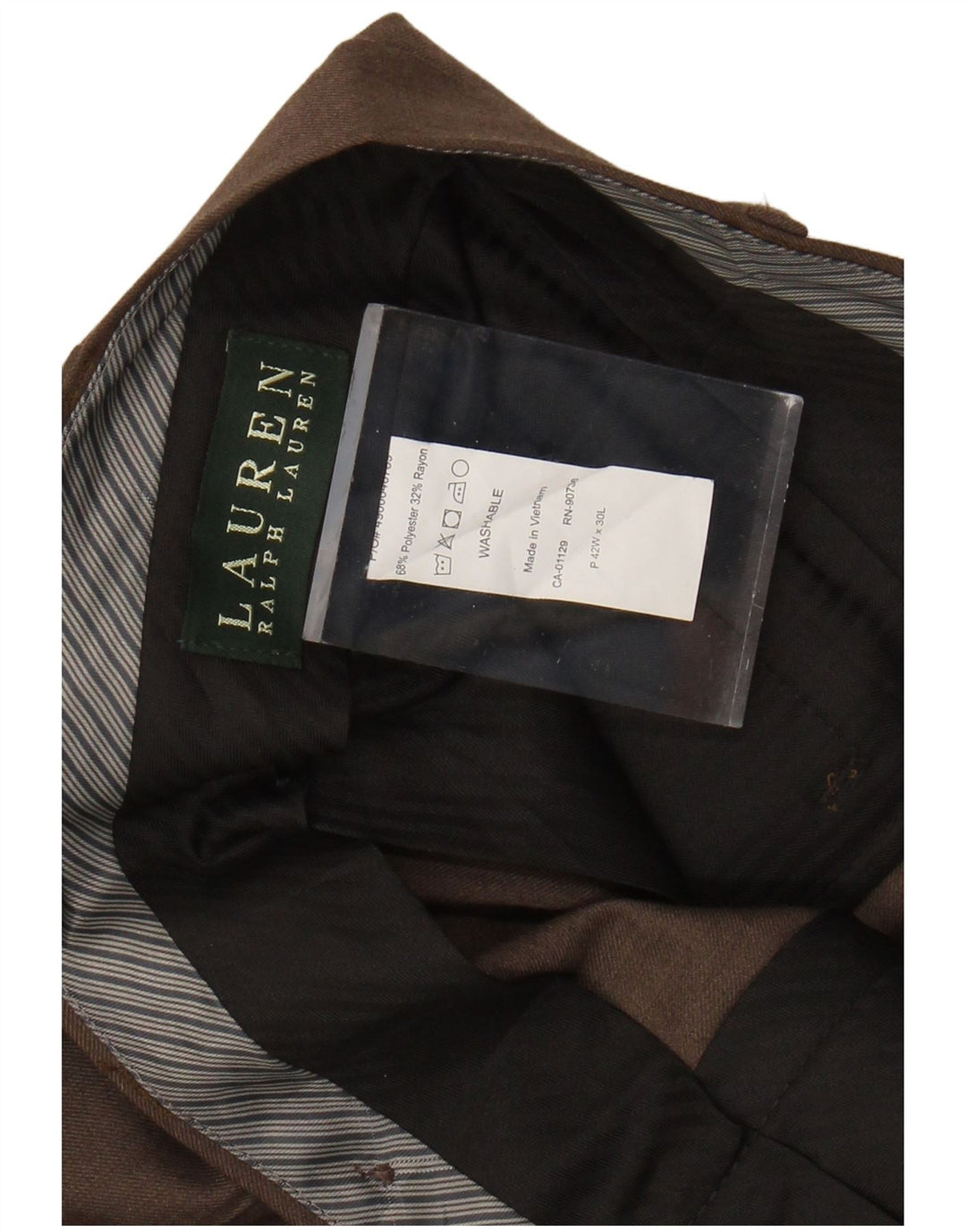 Pantaloni de costum bărbați RALPH LAUREN L42 L30 maro poliester