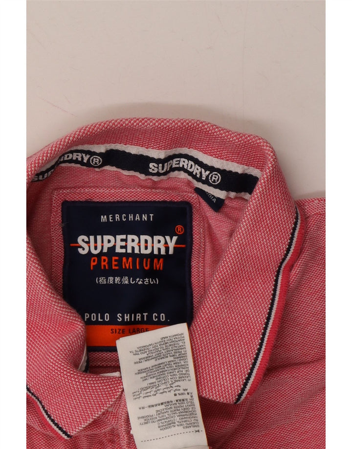 SUPERDRY Mens Polo Shirt Large Pink Cotton Vintage Superdry and Second-Hand Superdry from Messina Hembry 
