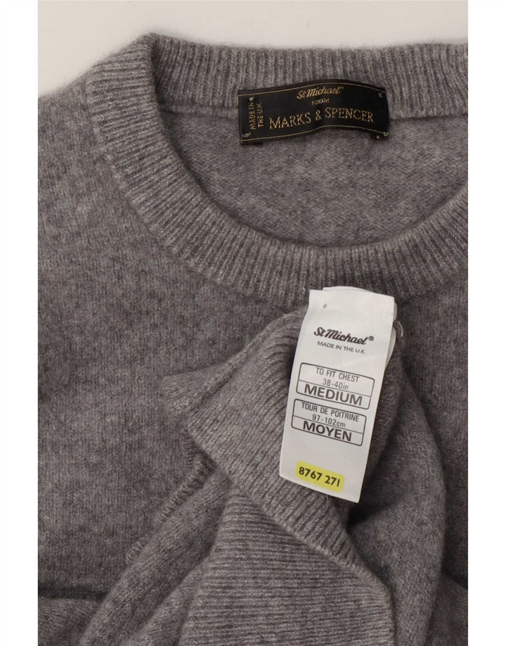 Pulover pentru bărbați Marks & Spencer, cu gât crew, lână, gri mediu