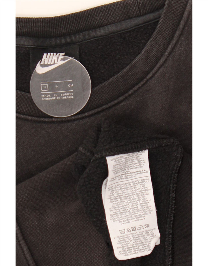 Pulover cu grafic supradimensionat NIKE pentru femei UK 10 mic bumbac negru