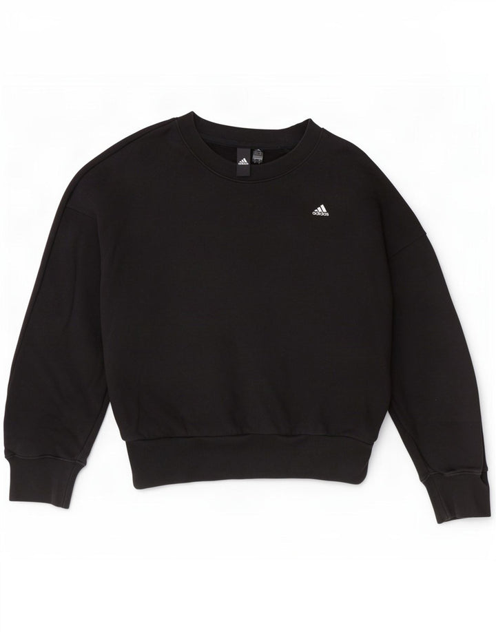 Pulover supradimensionat pentru femei Adidas UK 8/10 Bumbac negru mic