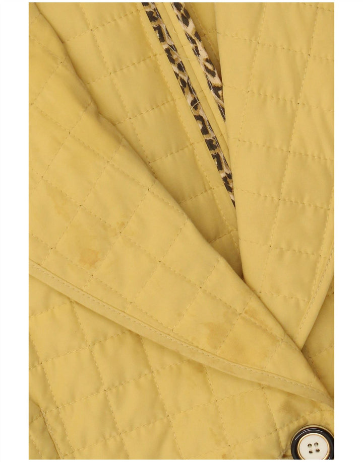 Jachetă blazer matlasată cu 3 nasturi Perte by Krizia pentru femei Mărimea 23 Galben mediu