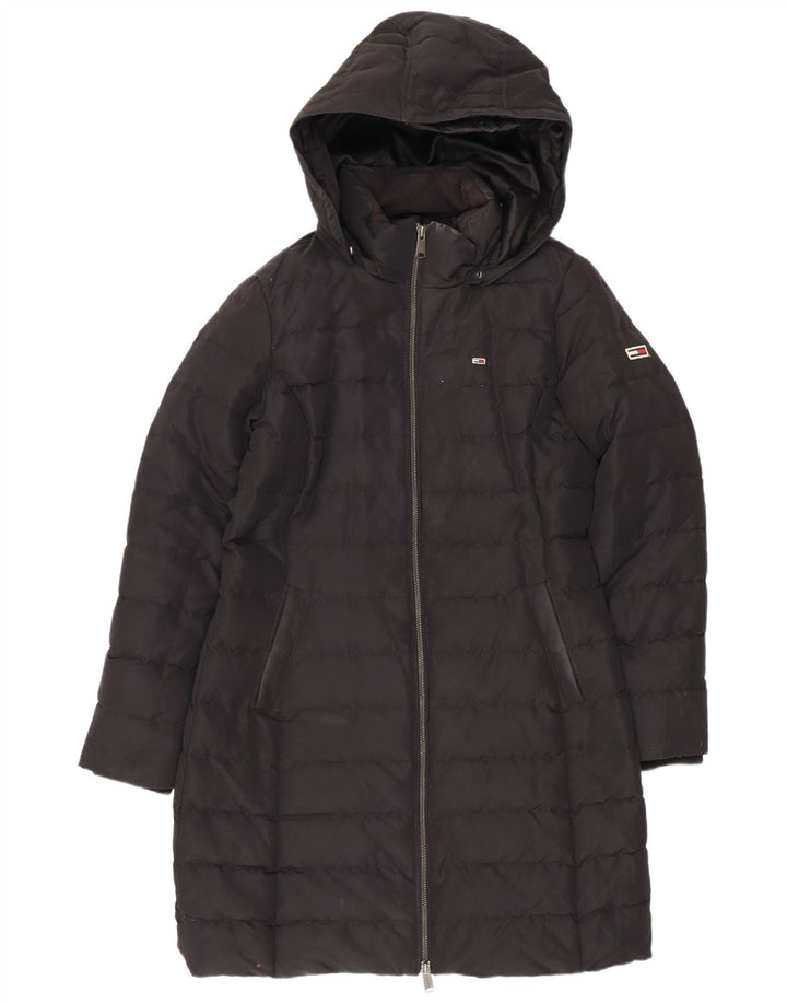 Palton căptușit cu glugă pentru femei Tommy Hilfiger UK 14 Poliester mediu negru
