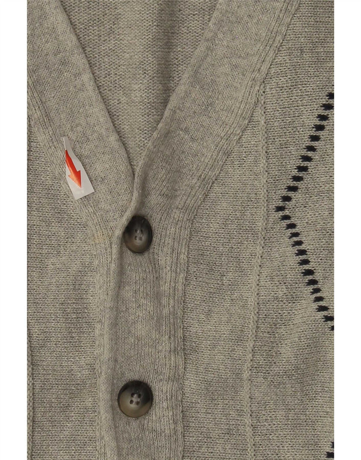 Pulover cardigan pentru bărbați Roger Kent IT 52 Large Gri Argyle/Diamond