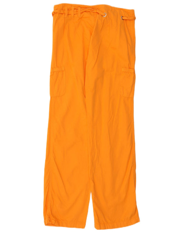 Pantaloni cargo drepti pentru femei Sisley IT 42 Medium W30 L33 Bumbac portocaliu