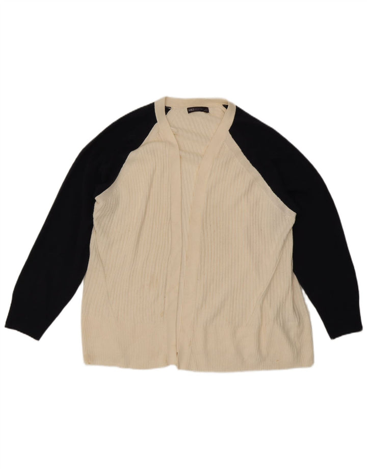 Pulover cardigan supradimensionat pentru femei Marks & Spencer UK 18 XL Alb