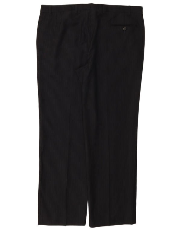 Marks & Spencer Pantaloni de costum drept bărbați L40 L31 bleumarin cu dungi