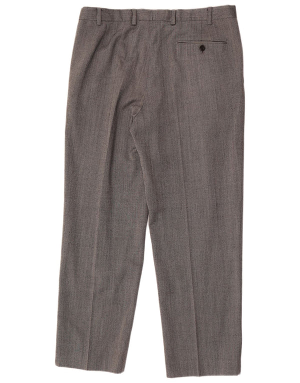 Marks & Spencer Pantaloni drepți de performanță pentru bărbați L34 L29 Lână gri