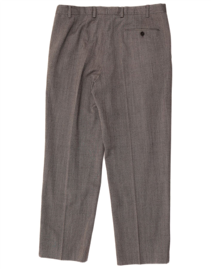 Marks & Spencer Pantaloni drepți de performanță pentru bărbați L34 L29 Lână gri