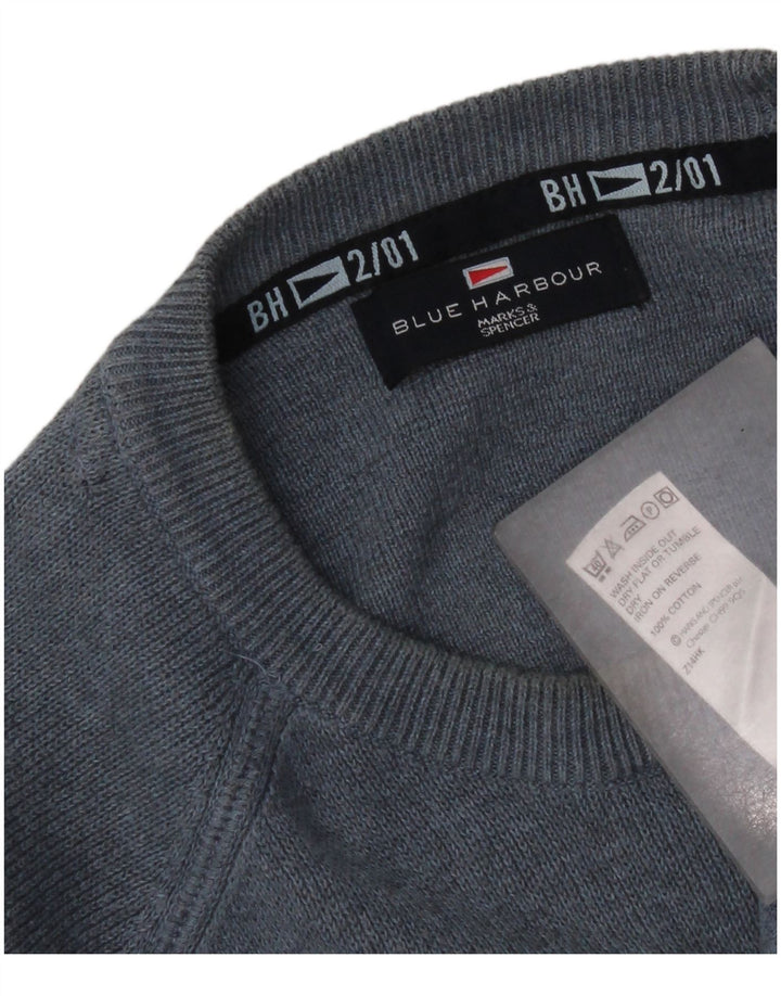 Pulover Marks & Spencer pentru bărbați, Blue Harbour, cu gât crew, albastru mediu