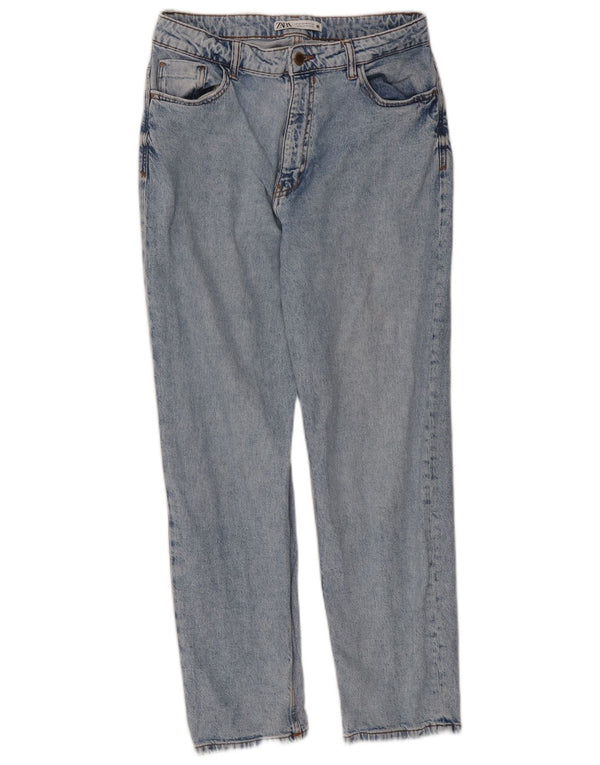 Blugi drepti pentru femei Zara EU 42 Large W32 L27 Albastru