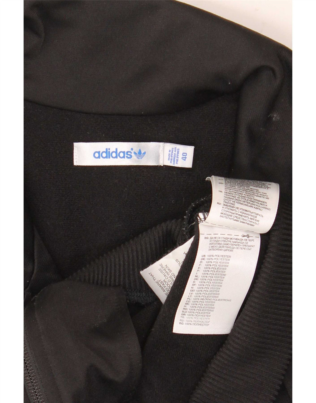 Jachetă de top pentru trening grafic Adidas pentru femei EU 40 Poliester mediu negru