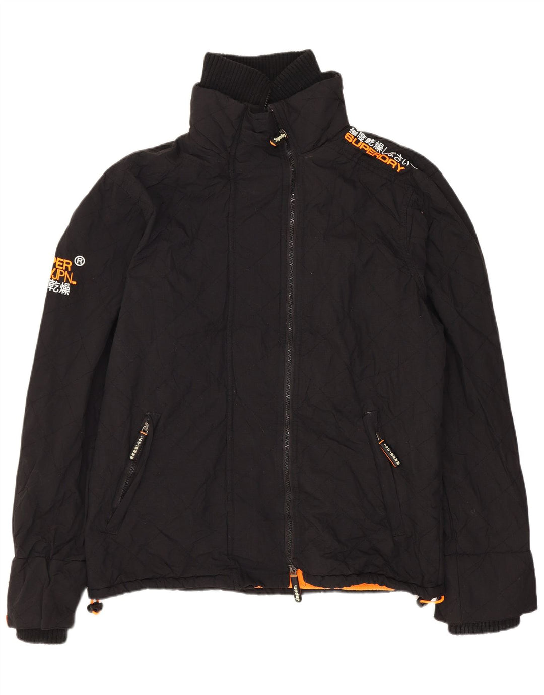 SUPERDRY Windcheater Graphic Windbreaker Jacket pentru bărbați UK 40 Large Black