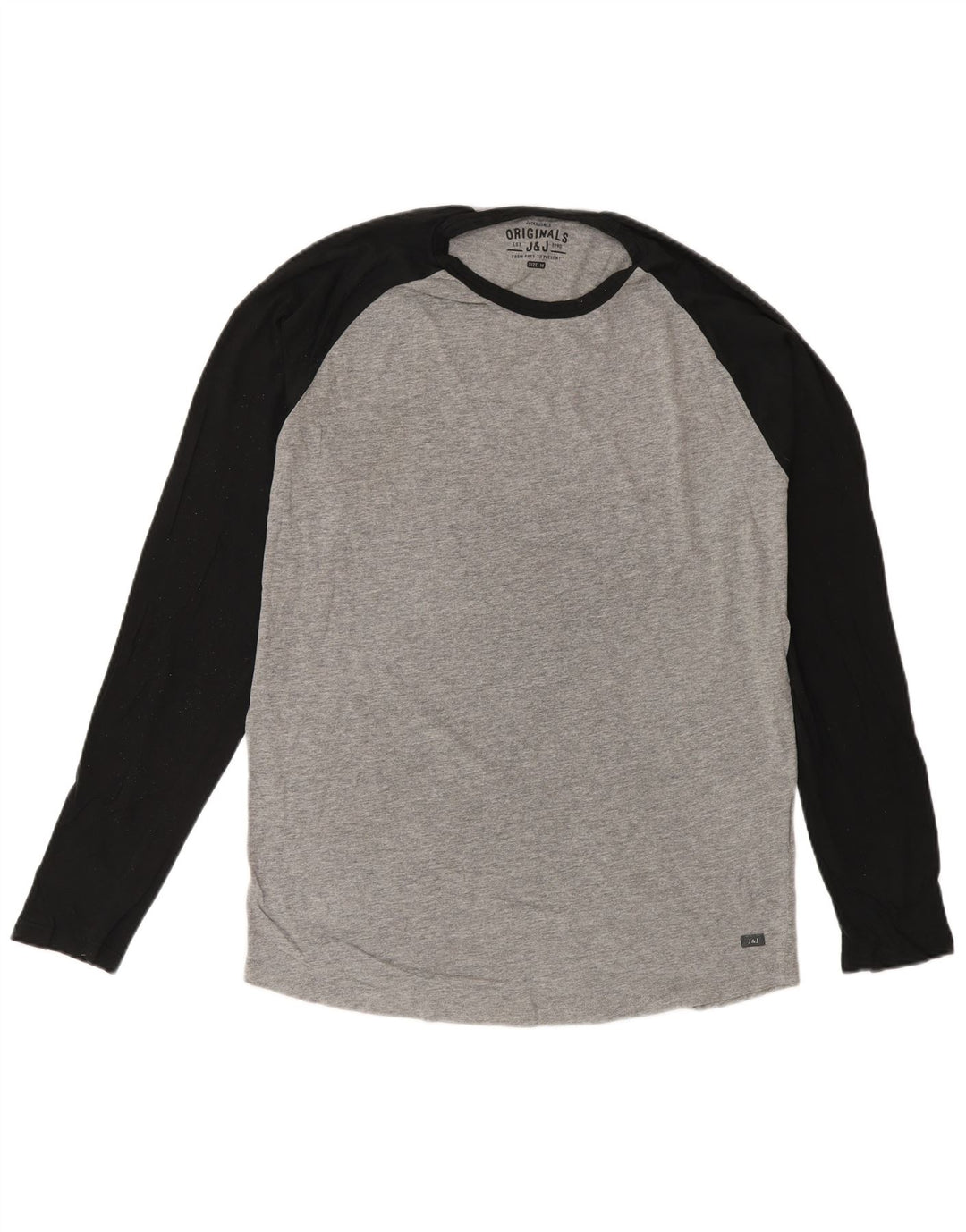 Jack & Jones Top pentru bărbați cu mânecă lungă din bumbac gri mediu