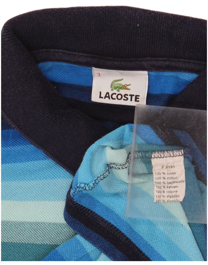 Tricou polo Lacoste pentru bărbați mărimea 3, bumbac cu dungi albastre mici