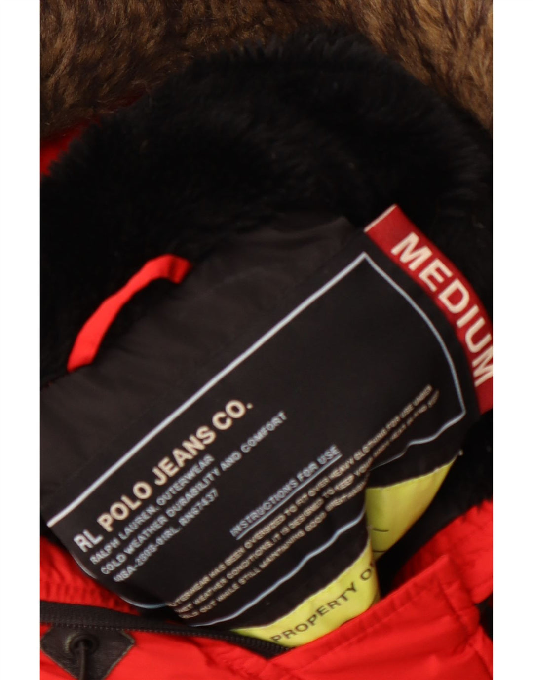 Jachetă parka cu glugă pentru femei RALPH LAUREN UK 14 roșu mediu iarnă