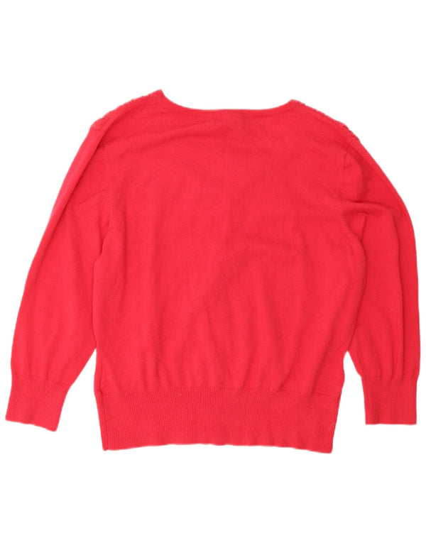 Pulover cardigan Coast pentru femei cu mâneci 3/4 UK 18 XL bumbac roz