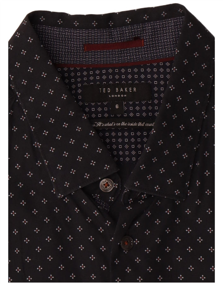 Cămașă pentru bărbați Ted Baker Mărimea 6 2XL Bumbac geometric negru