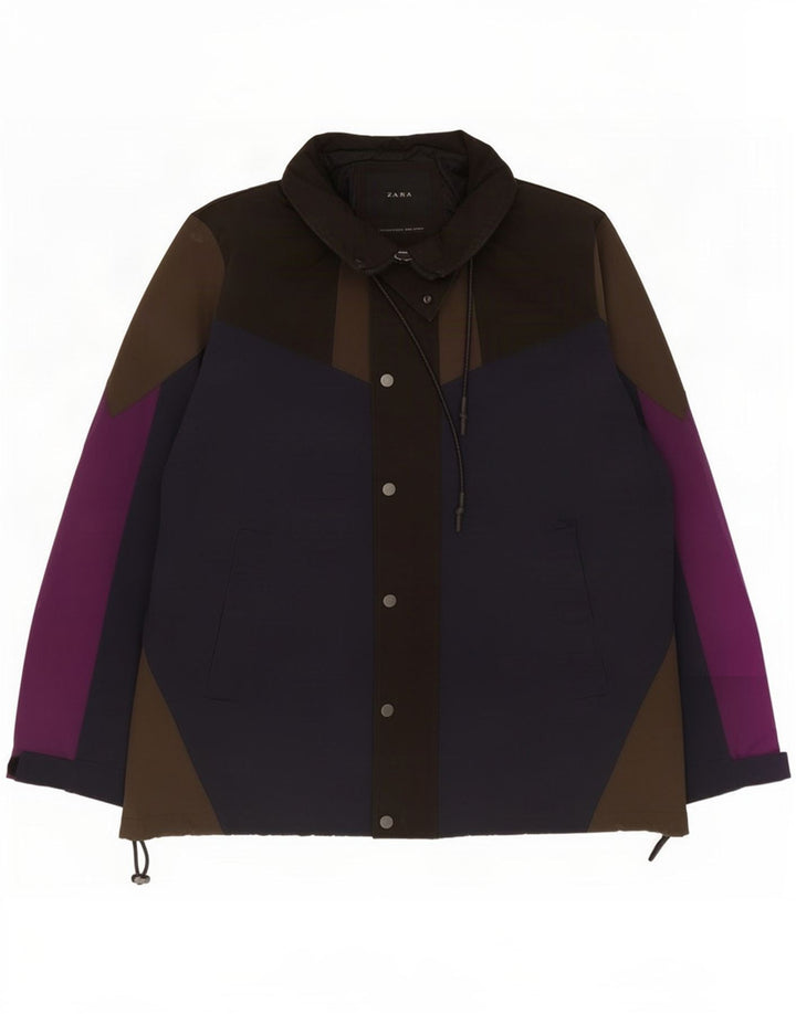 Jachetă de vânt pentru bărbați Zara UK 40, mare, bleumarin, color block
