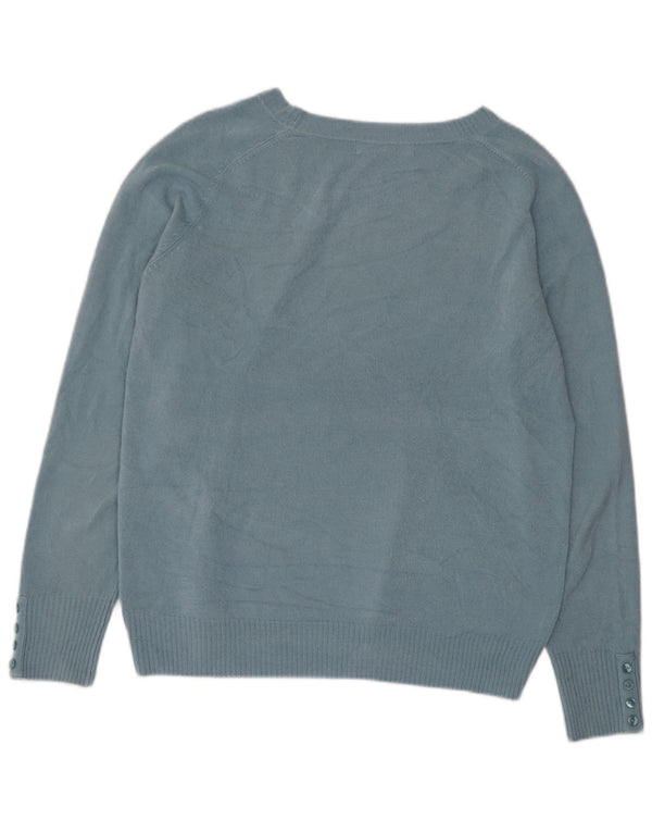 Pulover pentru femei Marks & Spencer cu decolteu cu barca UK 14 Medium Blue Acrylic