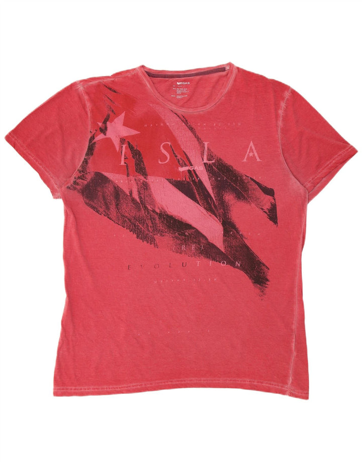 Tricou grafic pentru bărbați Gas Top mare roșu