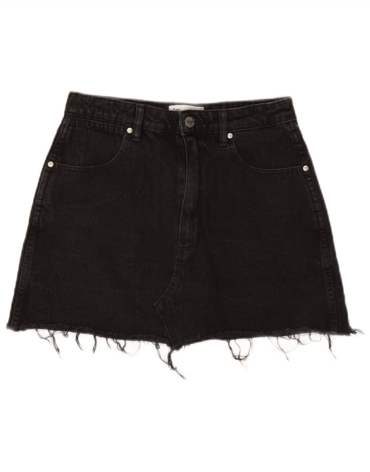 Fusta mini denim Wrangler pentru femei US 9 Medium W27 bumbac negru