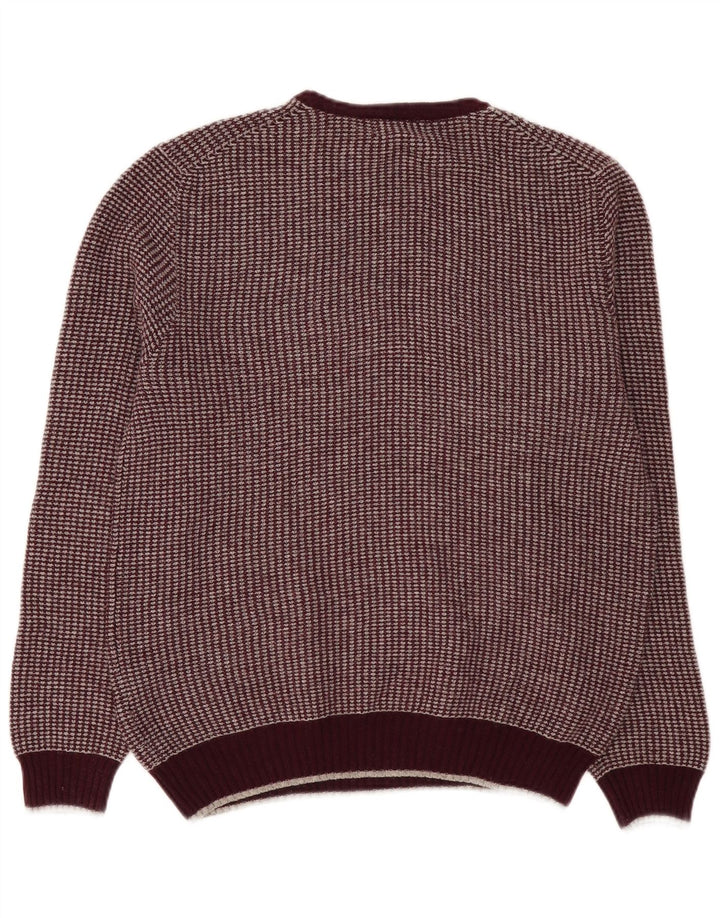Marks & Spencer Mens Crew Neck Jumper Sweater Medium Burgundy Wool
