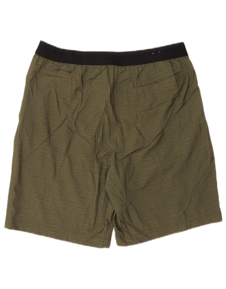 Pantaloni scurți sport Columbia pentru bărbați, mediu kaki, poliester color bloc