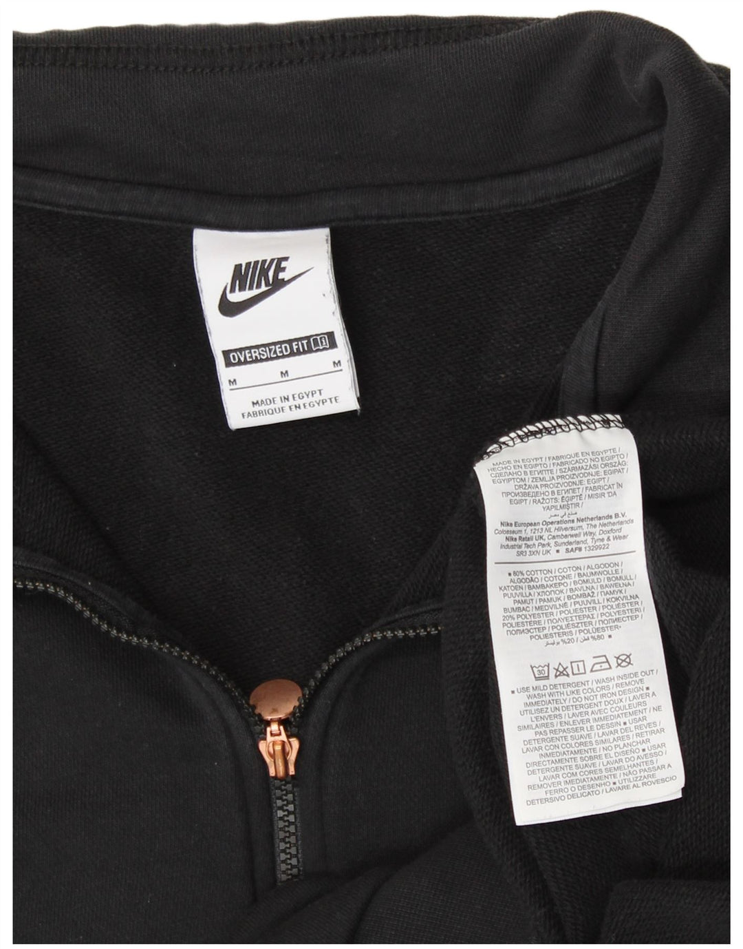Pulover cu grafic supradimensionat NIKE pentru femei UK 14 Medium Negru