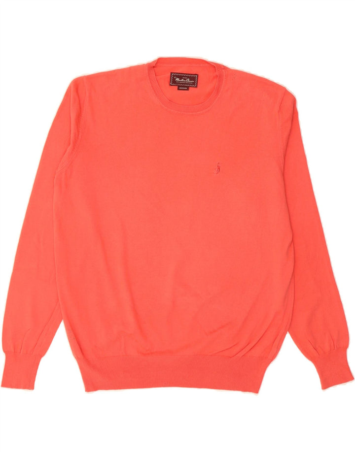 MARLBORO CLASSICS Mens Crew Neck Jumper Sweater Medium Red Cotton Vintage Marlboro Classics and Second-Hand Marlboro Classics from Messina Hembry 
