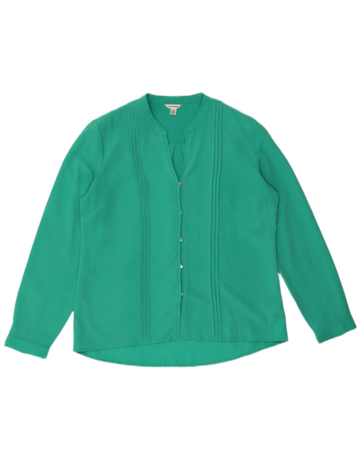Bluză cămașă pentru femei Calvin Klein UK 16 Poliester verde mare
