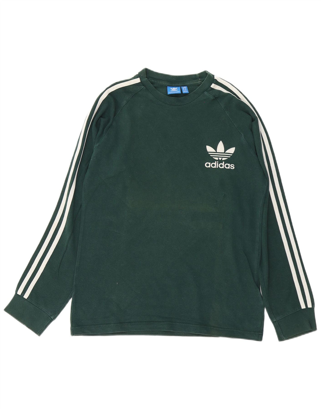Top pentru bărbați Adidas cu mânecă lungă din bumbac verde mediu