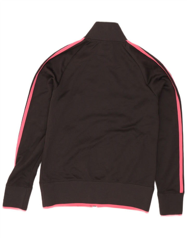 Jachetă de top pentru trening grafic Adidas pentru femei UK 8, poliester, gri mic