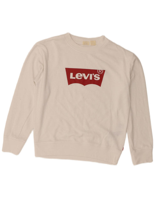 Pulover pentru femei Levi's Graphic Oversized Pulover UK 6 XS Bumbac alb