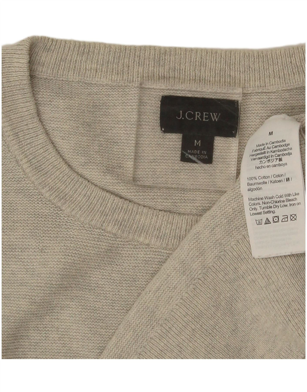 Pulover J. Crew pentru bărbați, cu gât crew, bumbac, gri mediu
